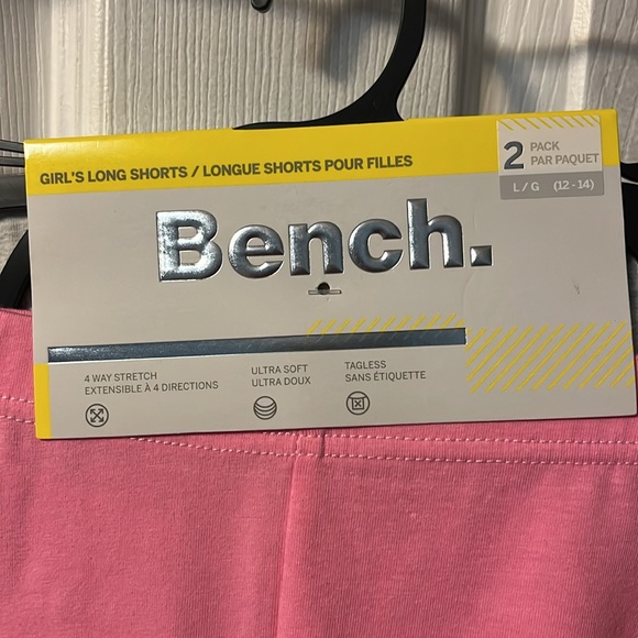 Bench Girl’s Long Shorts 2-Pack Size Large Pink & Grey w/ Rainbow NWT+hanger $23 - Picture 2 of 8